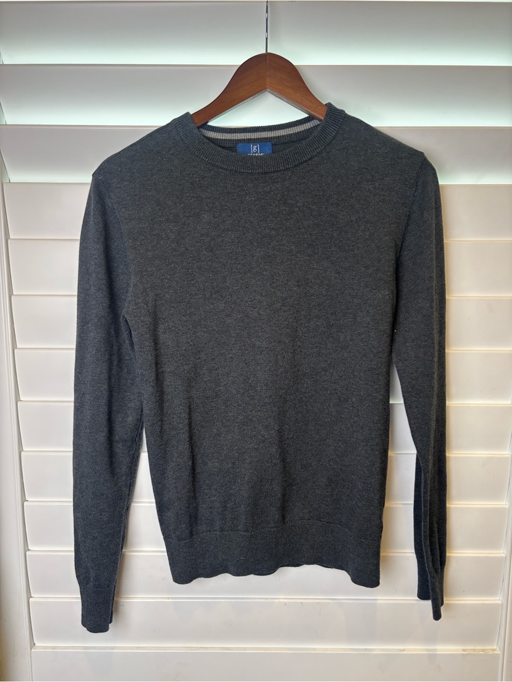 George Men's Crewneck lightweight Sweater - Charcoal